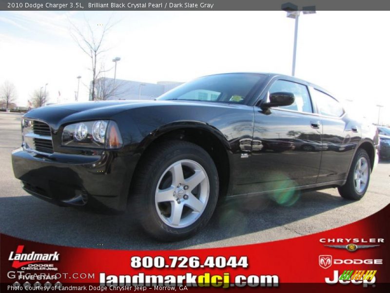Brilliant Black Crystal Pearl / Dark Slate Gray 2010 Dodge Charger 3.5L