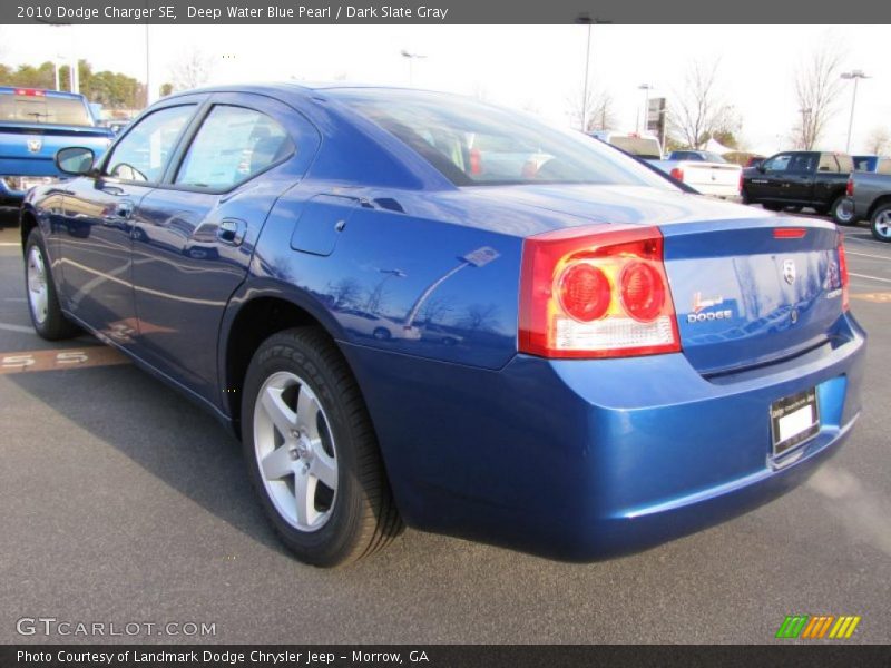 Deep Water Blue Pearl / Dark Slate Gray 2010 Dodge Charger SE