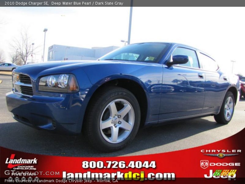 Deep Water Blue Pearl / Dark Slate Gray 2010 Dodge Charger SE