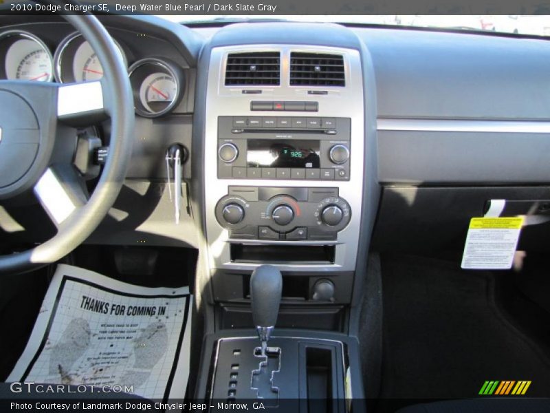 Deep Water Blue Pearl / Dark Slate Gray 2010 Dodge Charger SE