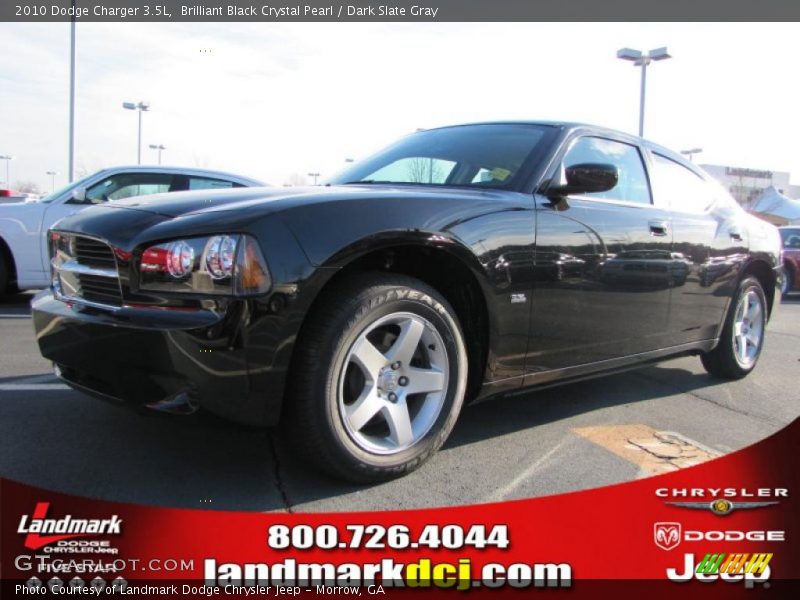 Brilliant Black Crystal Pearl / Dark Slate Gray 2010 Dodge Charger 3.5L
