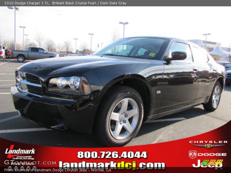 Brilliant Black Crystal Pearl / Dark Slate Gray 2010 Dodge Charger 3.5L