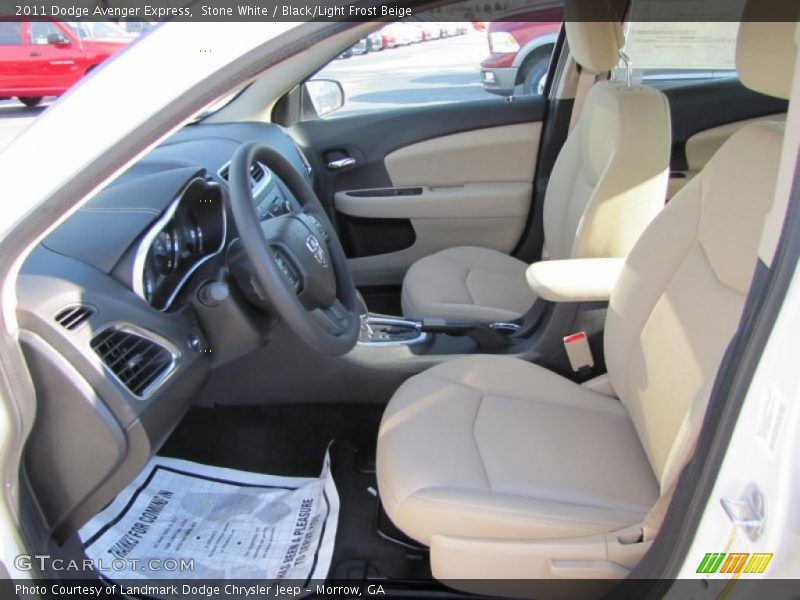 Stone White / Black/Light Frost Beige 2011 Dodge Avenger Express