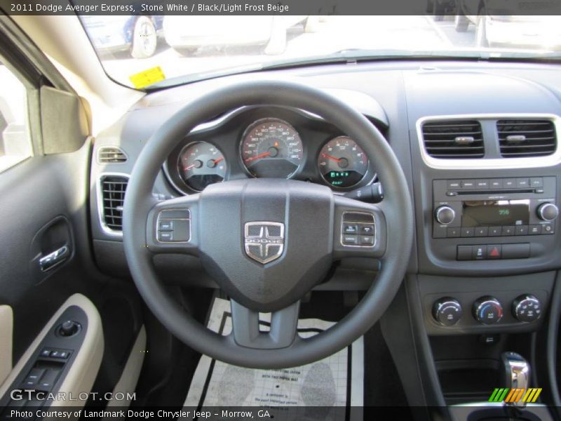 Stone White / Black/Light Frost Beige 2011 Dodge Avenger Express