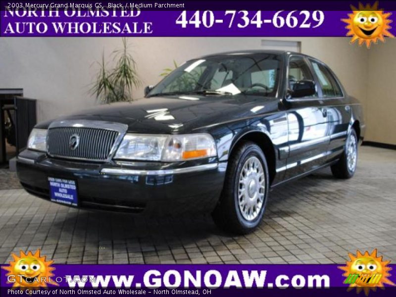 Black / Medium Parchment 2003 Mercury Grand Marquis GS
