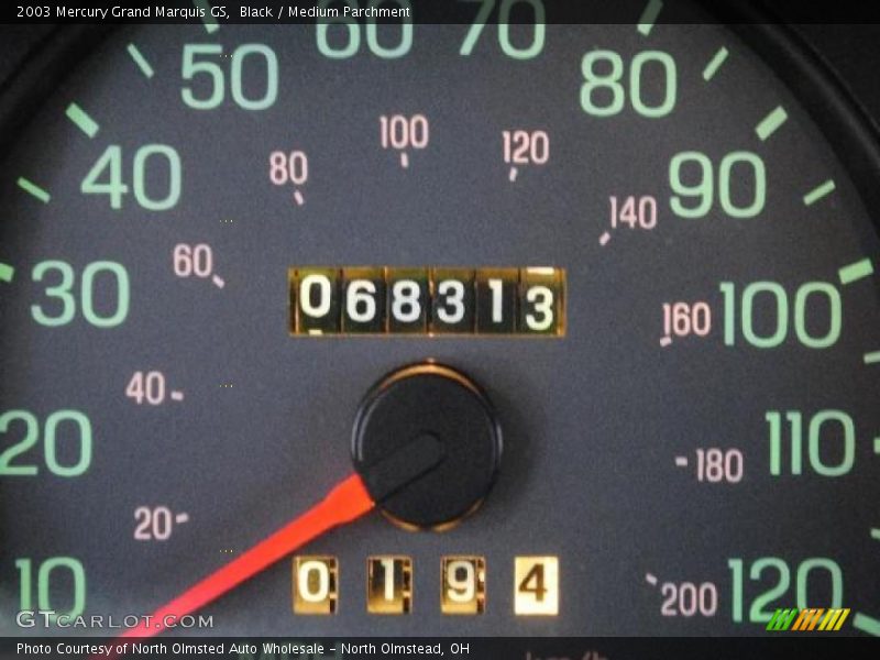 Black / Medium Parchment 2003 Mercury Grand Marquis GS