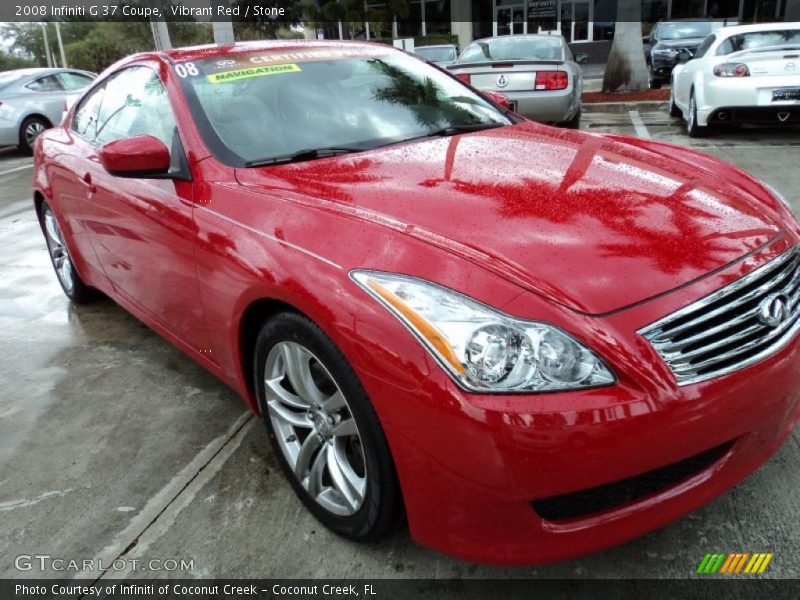 Vibrant Red / Stone 2008 Infiniti G 37 Coupe