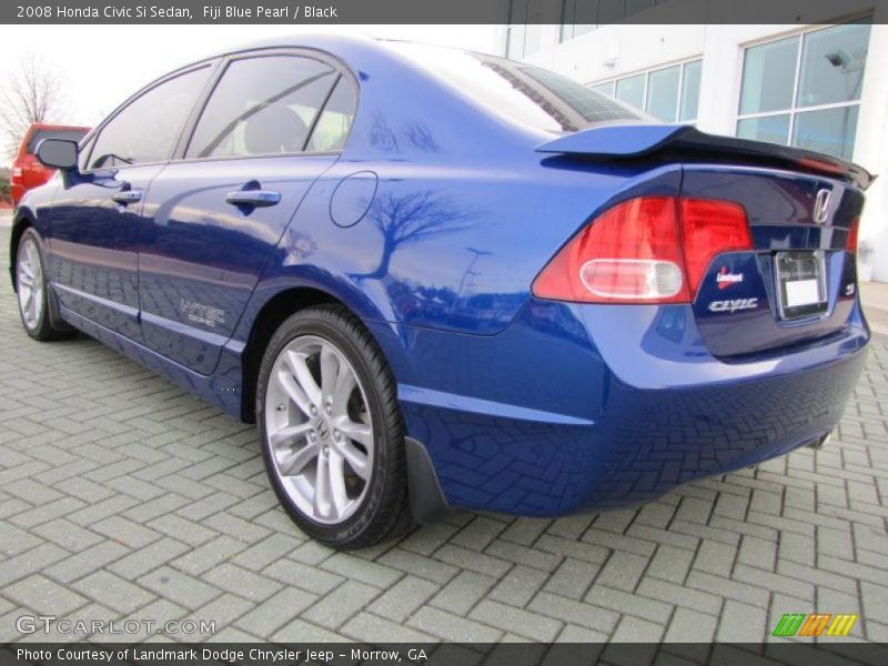 Fiji Blue Pearl / Black 2008 Honda Civic Si Sedan