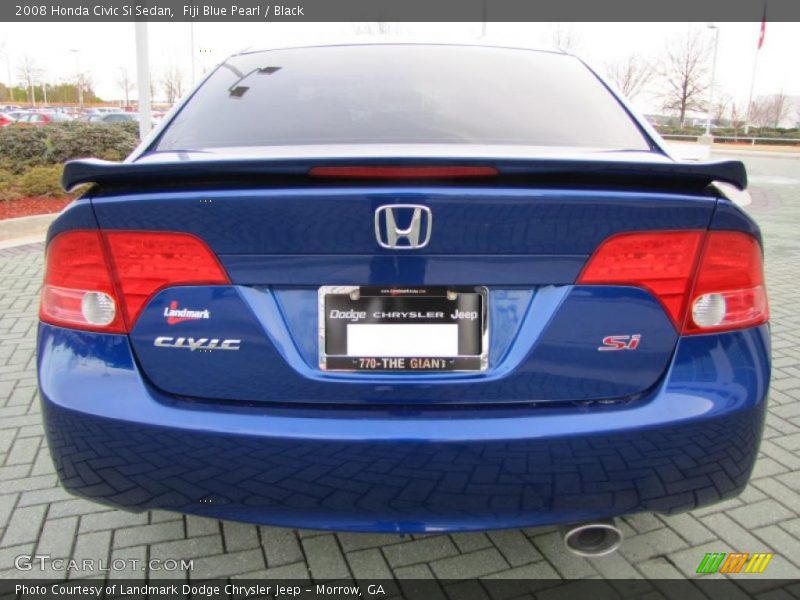 Fiji Blue Pearl / Black 2008 Honda Civic Si Sedan
