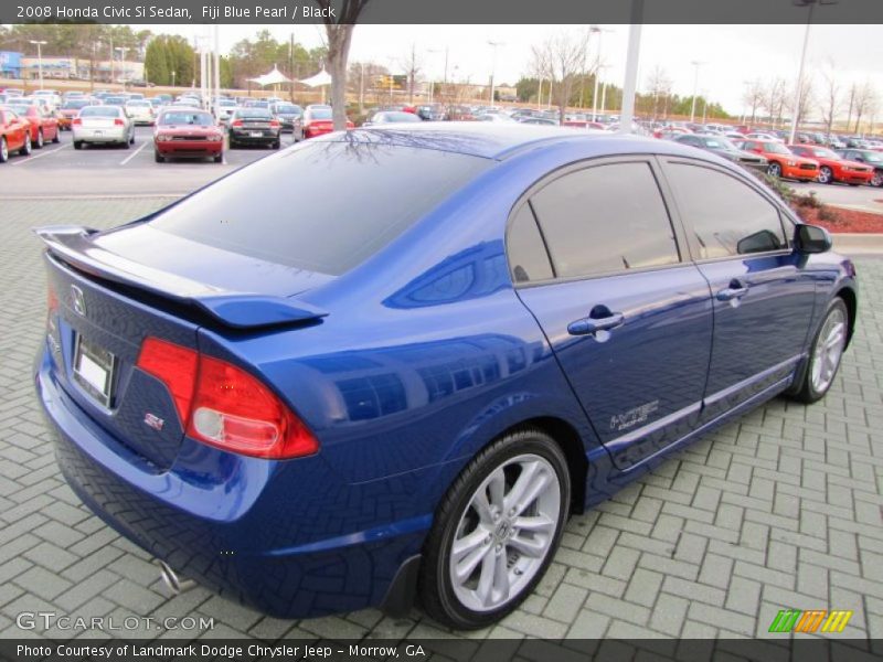 Fiji Blue Pearl / Black 2008 Honda Civic Si Sedan