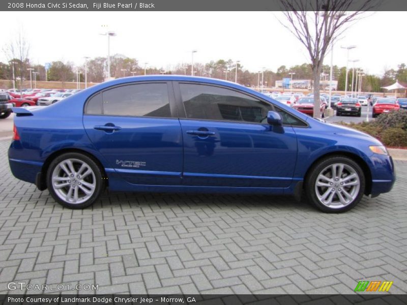 Fiji Blue Pearl / Black 2008 Honda Civic Si Sedan