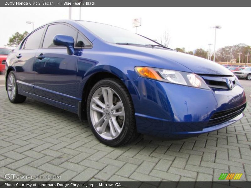 Fiji Blue Pearl / Black 2008 Honda Civic Si Sedan