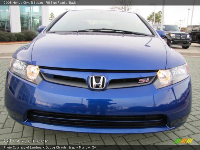 Fiji Blue Pearl / Black 2008 Honda Civic Si Sedan