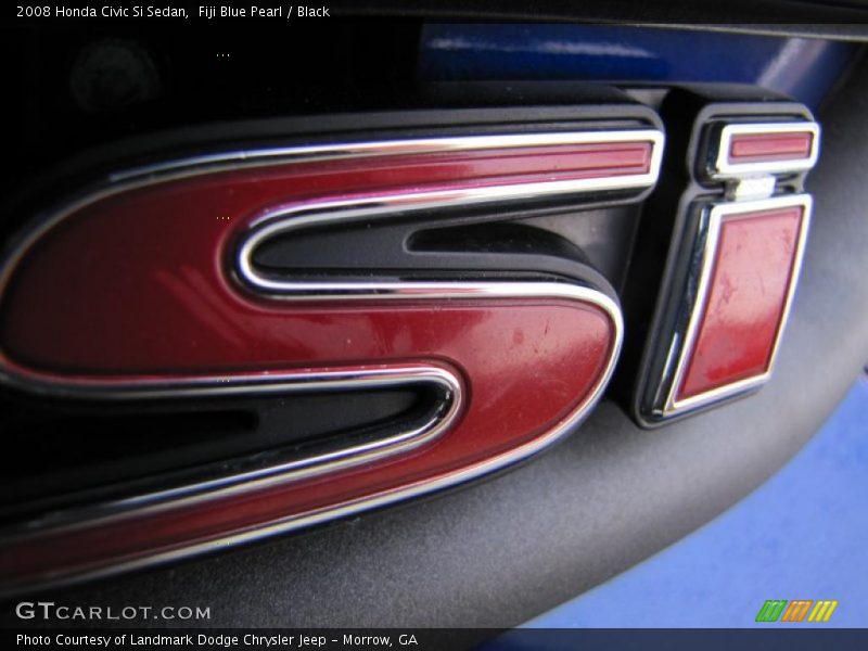 Fiji Blue Pearl / Black 2008 Honda Civic Si Sedan