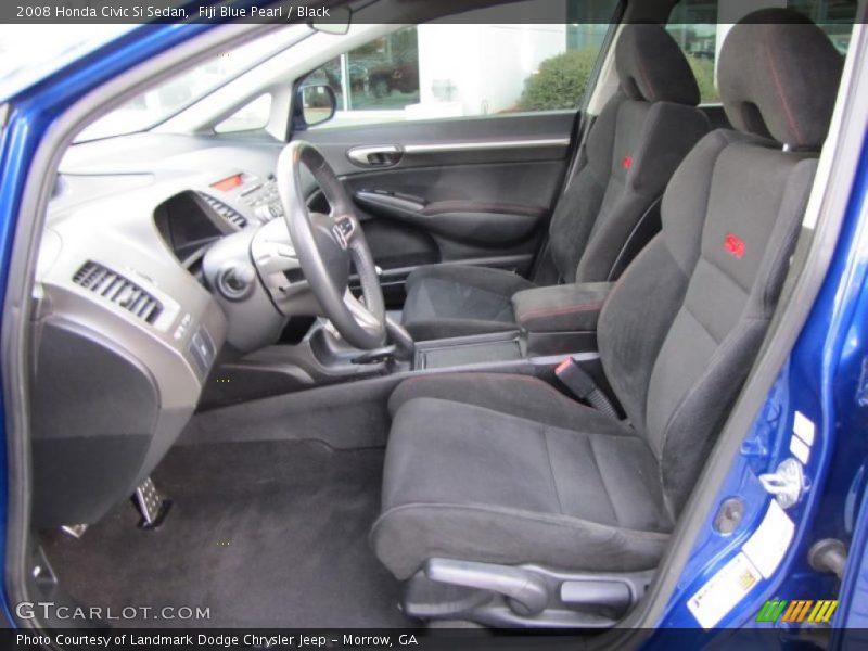 Fiji Blue Pearl / Black 2008 Honda Civic Si Sedan