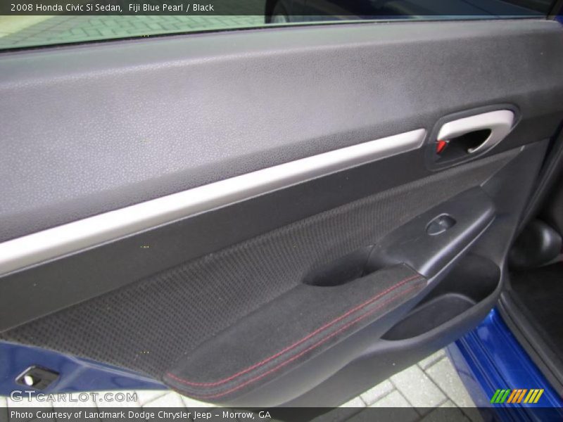 Fiji Blue Pearl / Black 2008 Honda Civic Si Sedan