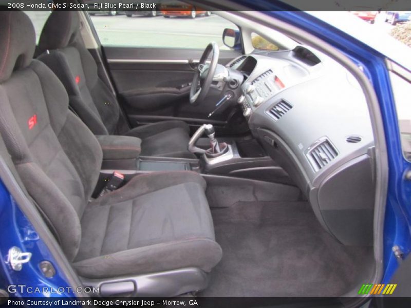 Fiji Blue Pearl / Black 2008 Honda Civic Si Sedan