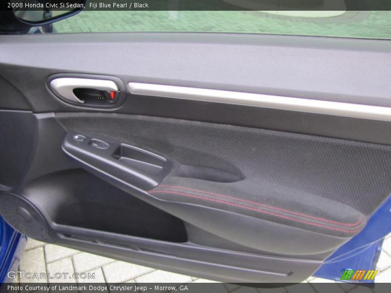Fiji Blue Pearl / Black 2008 Honda Civic Si Sedan