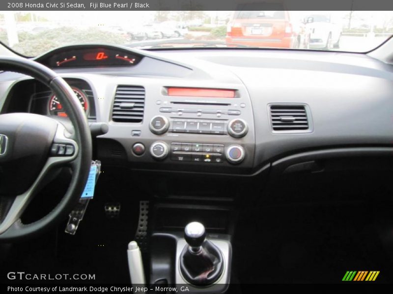 Fiji Blue Pearl / Black 2008 Honda Civic Si Sedan