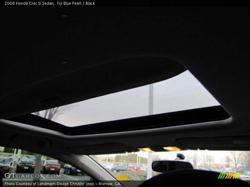 Fiji Blue Pearl / Black 2008 Honda Civic Si Sedan