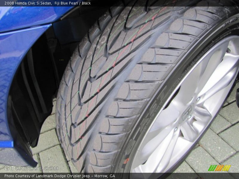 Fiji Blue Pearl / Black 2008 Honda Civic Si Sedan