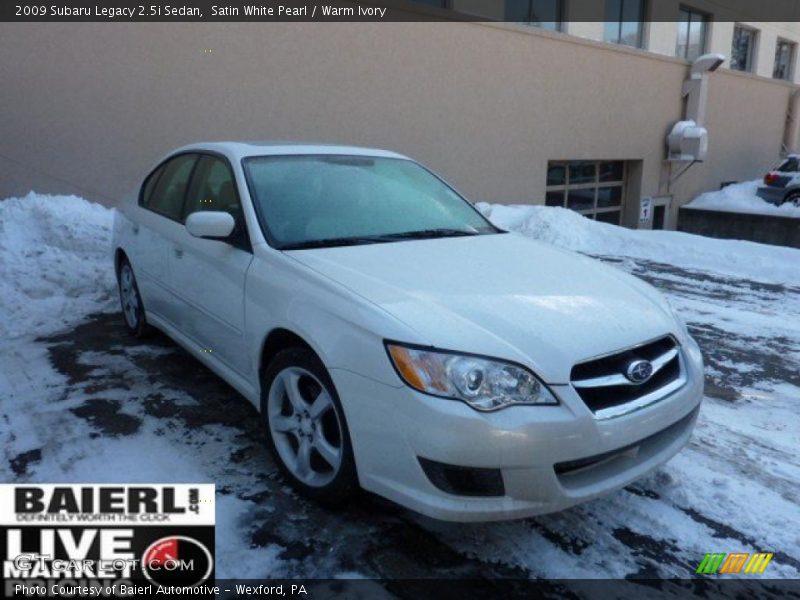 Satin White Pearl / Warm Ivory 2009 Subaru Legacy 2.5i Sedan
