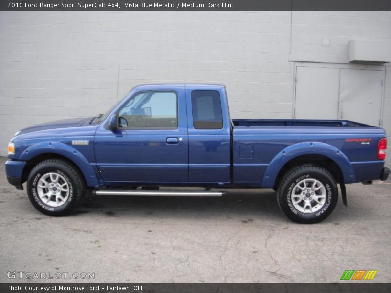 Vista Blue Metallic / Medium Dark Flint 2010 Ford Ranger Sport SuperCab 4x4