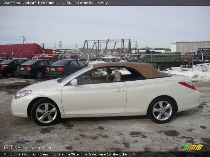 Blizzard White Pearl / Ivory 2007 Toyota Solara SLE V6 Convertible