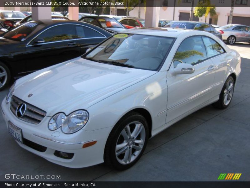 Arctic White / Stone/Black 2008 Mercedes-Benz CLK 350 Coupe