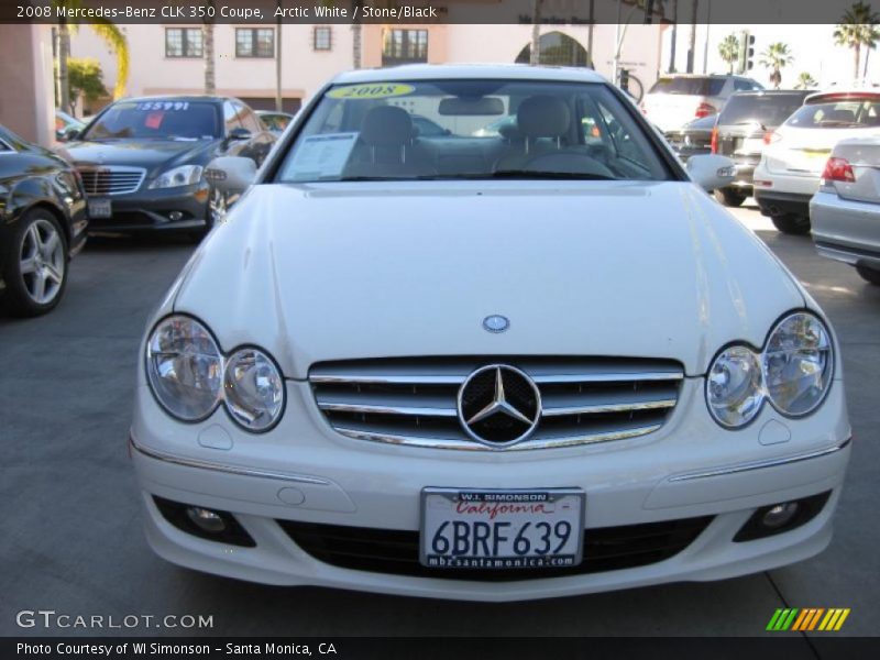 Arctic White / Stone/Black 2008 Mercedes-Benz CLK 350 Coupe