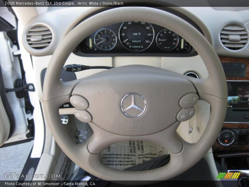 Arctic White / Stone/Black 2008 Mercedes-Benz CLK 350 Coupe