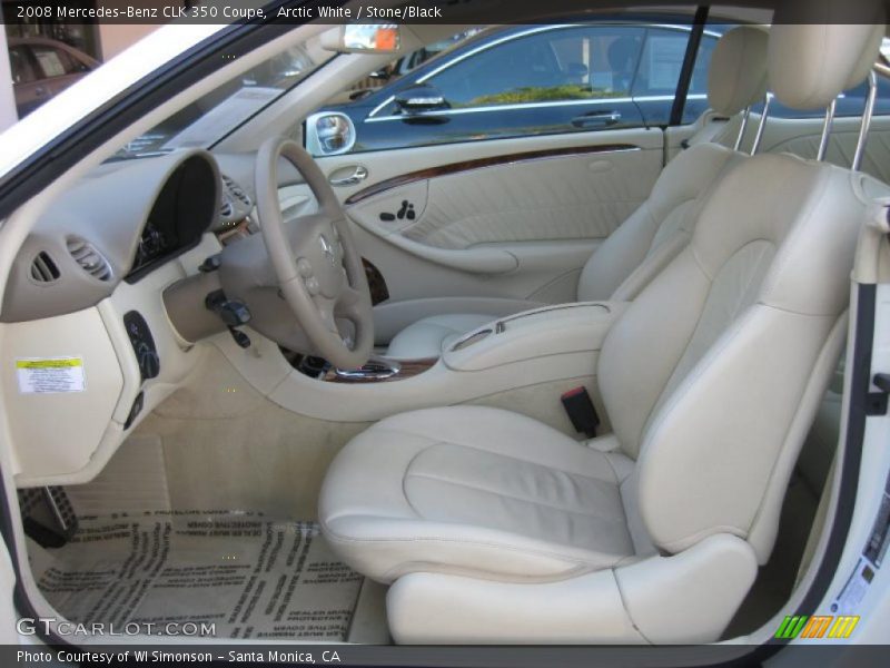 Arctic White / Stone/Black 2008 Mercedes-Benz CLK 350 Coupe
