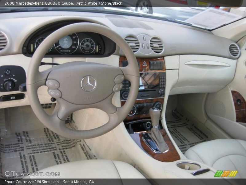 Arctic White / Stone/Black 2008 Mercedes-Benz CLK 350 Coupe