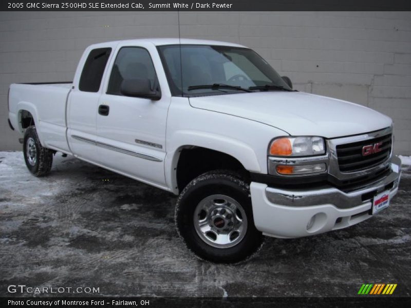 Summit White / Dark Pewter 2005 GMC Sierra 2500HD SLE Extended Cab