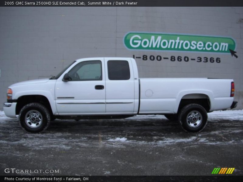 Summit White / Dark Pewter 2005 GMC Sierra 2500HD SLE Extended Cab