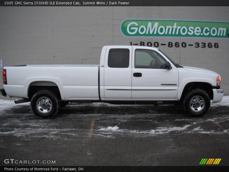 Summit White / Dark Pewter 2005 GMC Sierra 2500HD SLE Extended Cab