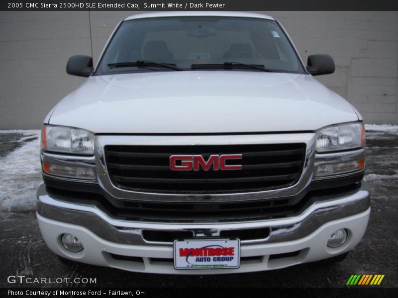 Summit White / Dark Pewter 2005 GMC Sierra 2500HD SLE Extended Cab
