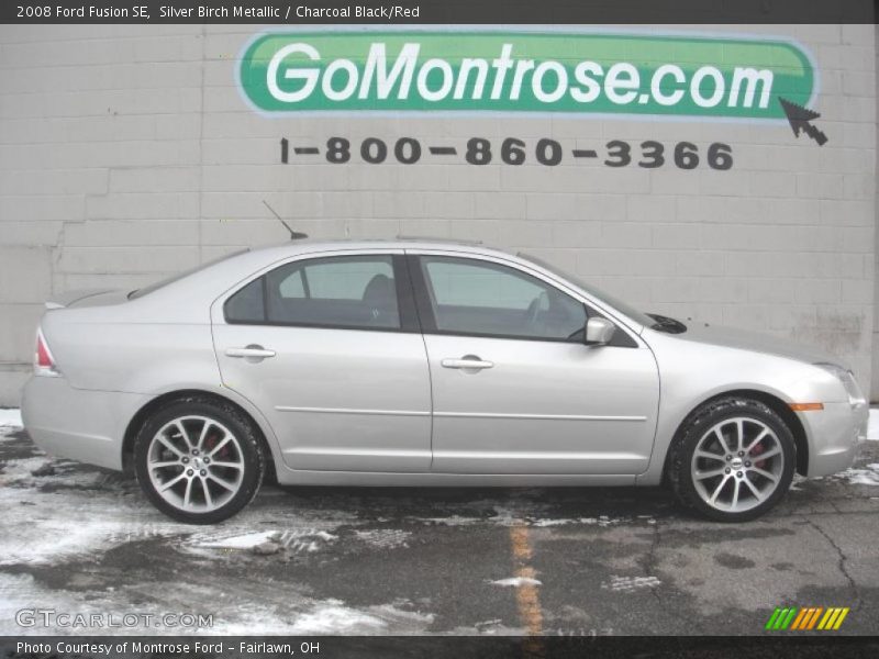 Silver Birch Metallic / Charcoal Black/Red 2008 Ford Fusion SE