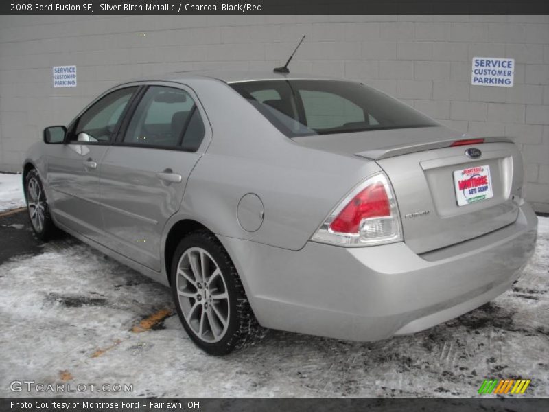 Silver Birch Metallic / Charcoal Black/Red 2008 Ford Fusion SE