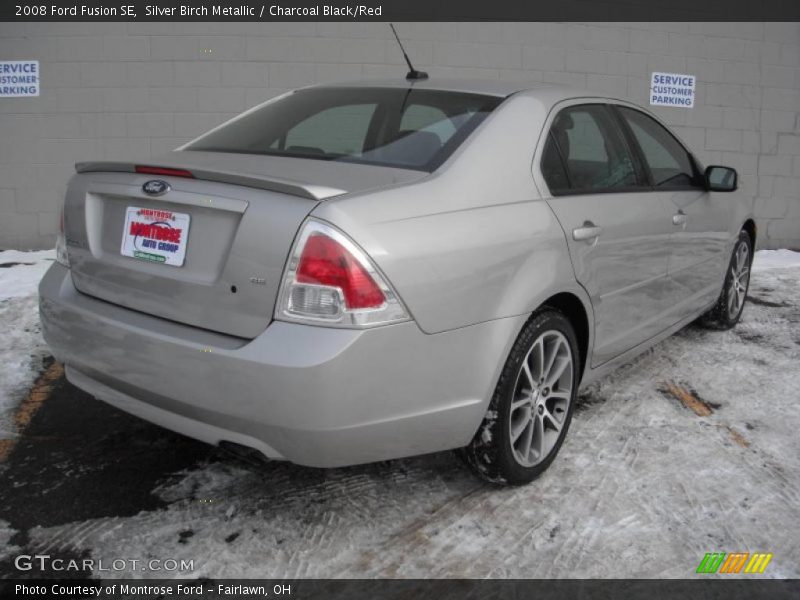 Silver Birch Metallic / Charcoal Black/Red 2008 Ford Fusion SE
