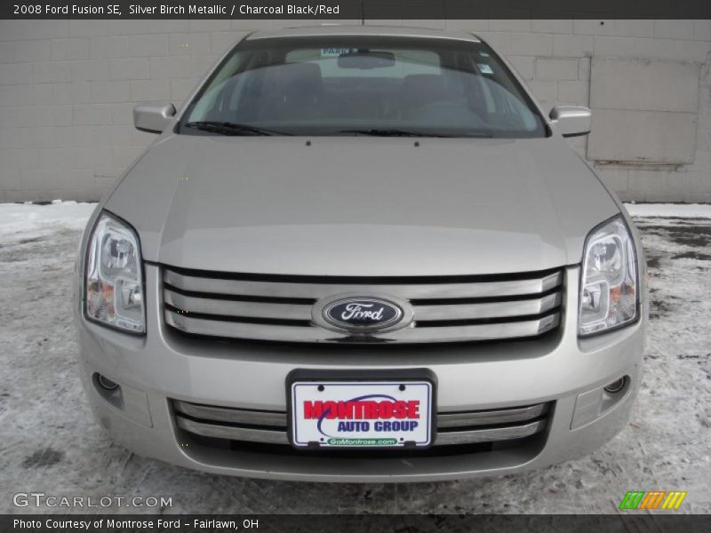 Silver Birch Metallic / Charcoal Black/Red 2008 Ford Fusion SE