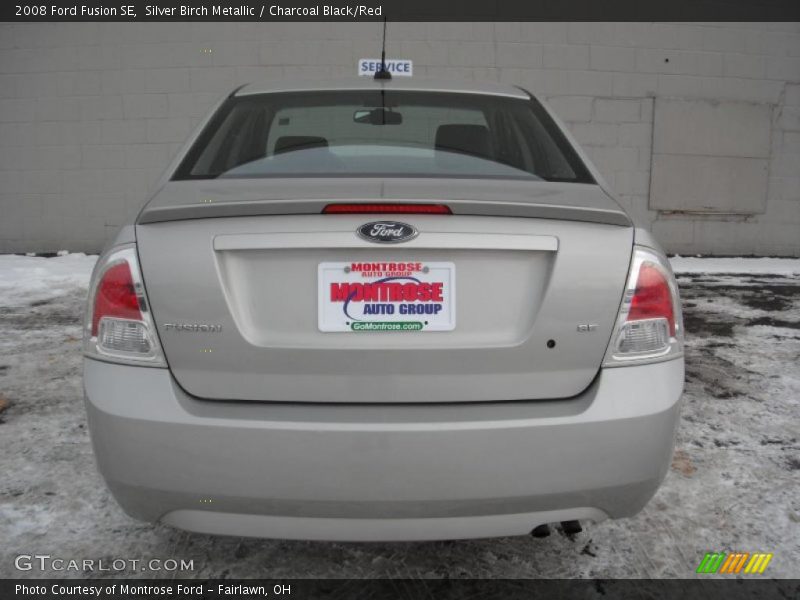 Silver Birch Metallic / Charcoal Black/Red 2008 Ford Fusion SE