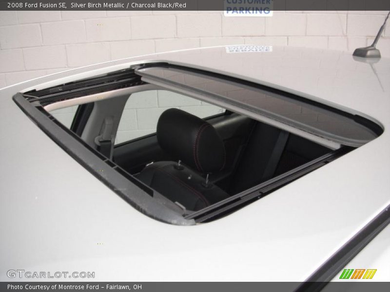 Silver Birch Metallic / Charcoal Black/Red 2008 Ford Fusion SE