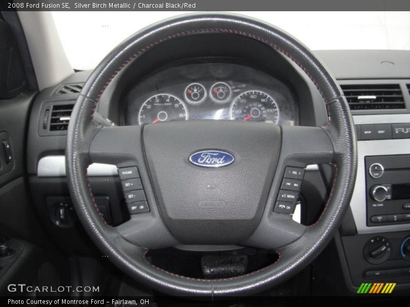 Silver Birch Metallic / Charcoal Black/Red 2008 Ford Fusion SE