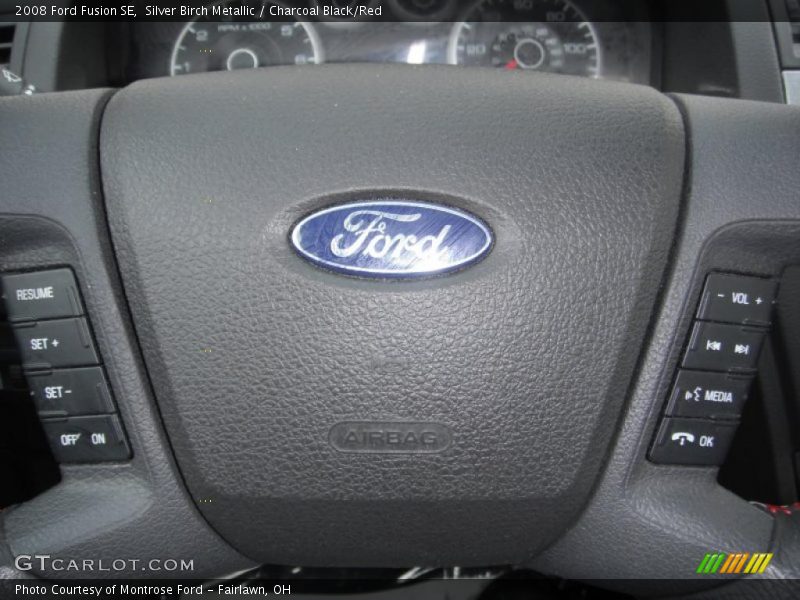 Silver Birch Metallic / Charcoal Black/Red 2008 Ford Fusion SE
