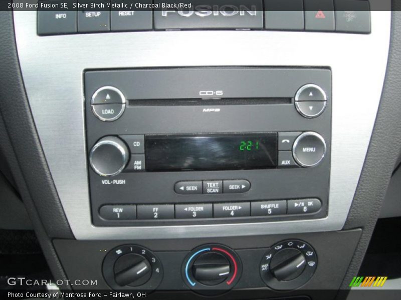 Silver Birch Metallic / Charcoal Black/Red 2008 Ford Fusion SE