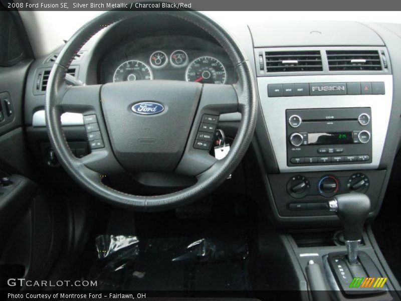 Silver Birch Metallic / Charcoal Black/Red 2008 Ford Fusion SE