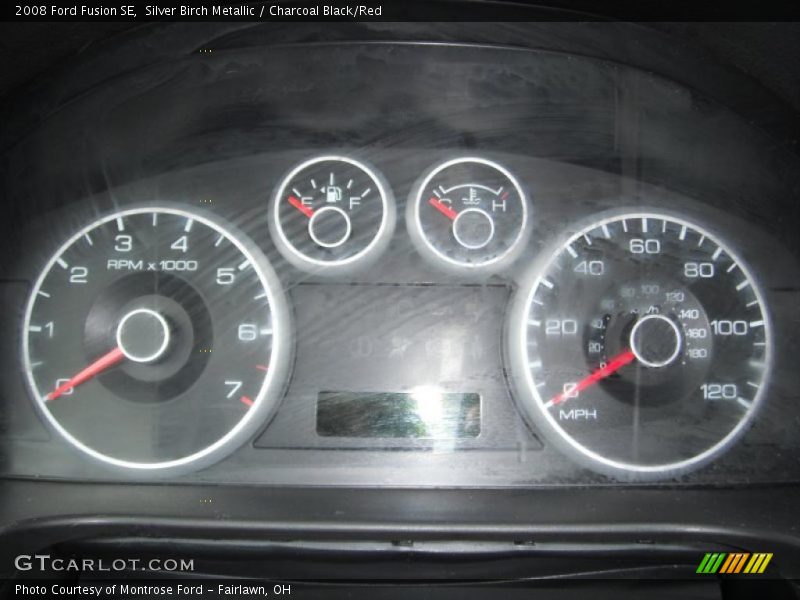 Silver Birch Metallic / Charcoal Black/Red 2008 Ford Fusion SE