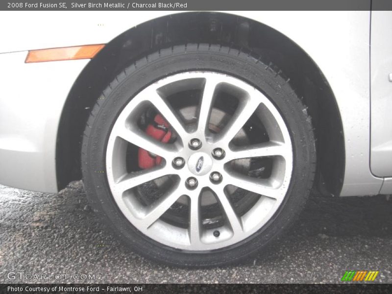 Silver Birch Metallic / Charcoal Black/Red 2008 Ford Fusion SE
