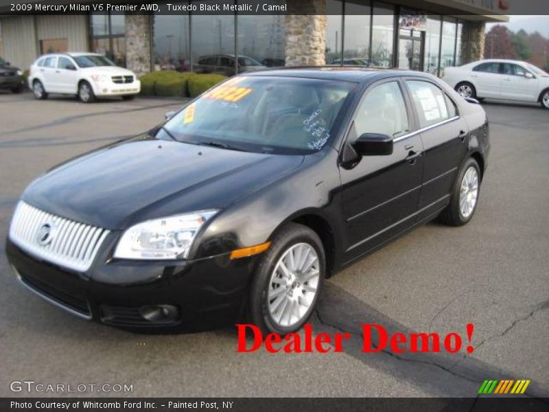 Tuxedo Black Metallic / Camel 2009 Mercury Milan V6 Premier AWD